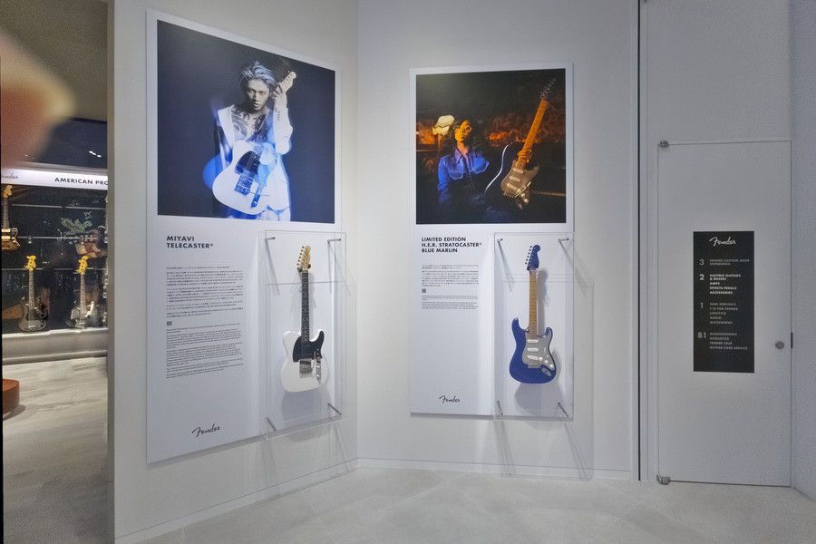 FENDER(フェンダー)使用アーティストの写真とギター