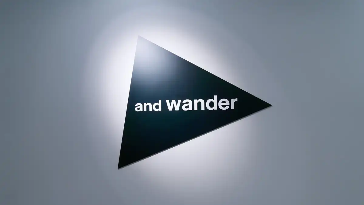 and wander GINZA SIX(アンドワンダー 銀座シックス)のブランドロゴの看板