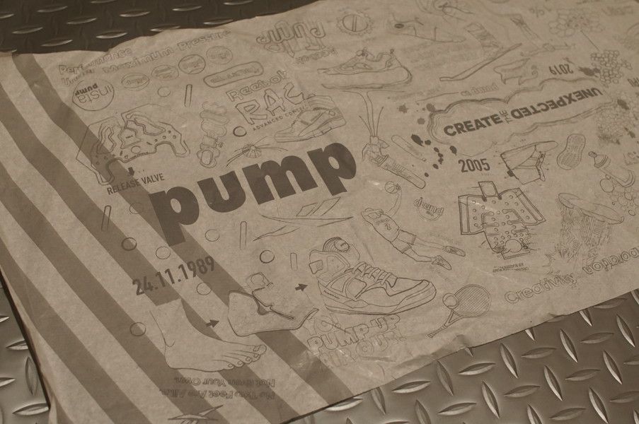 Reebok INSTAPUMP FURY BOOST prototype (リーボック インスタポンプ フューリー ブースト プロトタイプ) 包み紙 デザイン "PUMP"