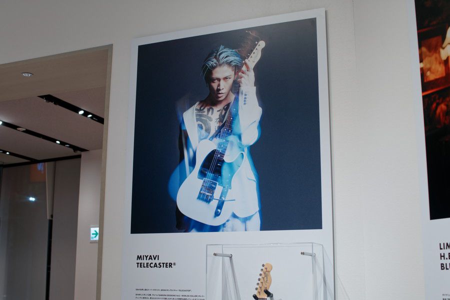 FENDER(フェンダー) 原宿の有名アーティスト使用モデルのギター の展示